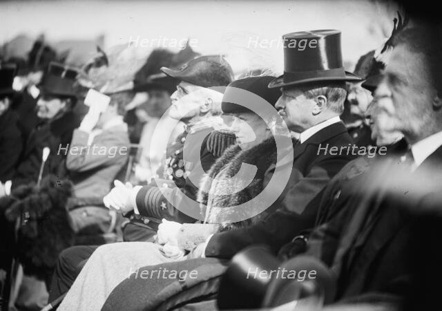 George Von L. Meyer with Mrs. Taft; Soldiers And Sailors Monument At Annapolis, 1911. Creator: Harris & Ewing.