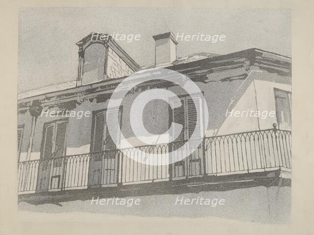 Wrought Iron Balcony Railing, c. 1936. Creator: Arelia Arbo.