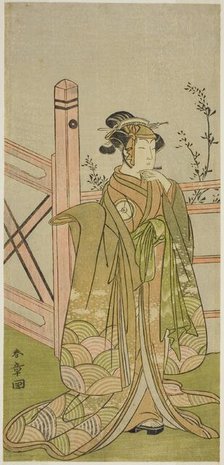 The Actor Iwai Hanshiro IV in an Unidentified Role, Japan, c. 1772. Creator: Shunsho.