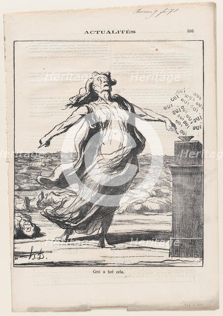 Ceci a tué cela, 1871. Creator: Honore Daumier.