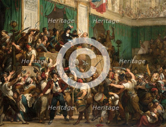 François Antoine de Boissy d'Anglas saluting Jean Féraud's head during the Prairial uprising, c. 183 Creator: Thomas, Antoine Jean-Baptiste (1791-1833).