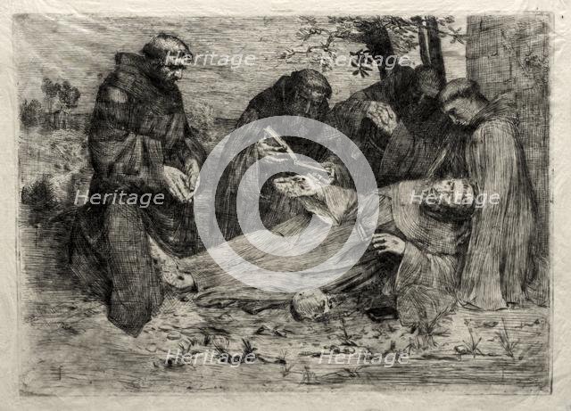 The Death of St. Francis. Creator: Alphonse Legros (French, 1837-1911).
