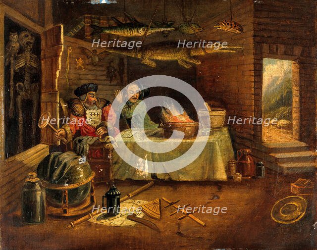 An explosion in a laboratory. Creator: Hogarth, William, 1697-1764 (After).