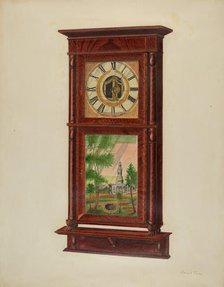 Wall Clock with Mantel, c. 1939. Creator: Richard Taylor.