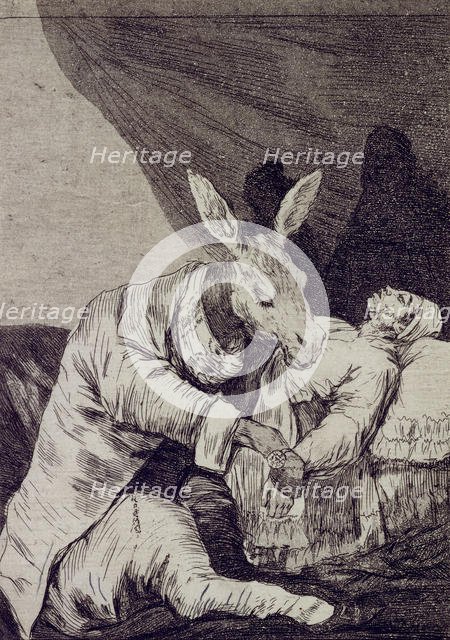 Of what ill will he die? (Capricho No 40). Artist: Goya, Francisco, de (1746-1828)