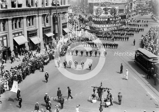 Parade in honor of Olympic victors, 1912. Creator: Bain News Service.