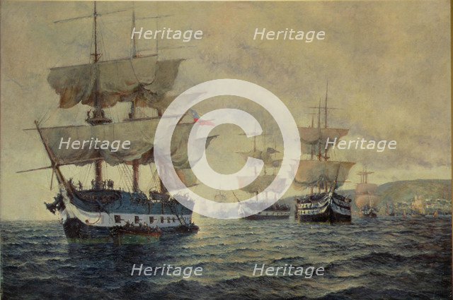 Departure of the Liberating Expedition of Peru on August 20, 1820, commanded by General Captain J…
