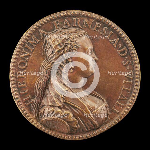 Girolama Farnese, Daughter of Galeazzo Farnese, Wife of Alfonso San Vitale, Widowed 1560, 1556. Creator: Pastorino Pastorini.