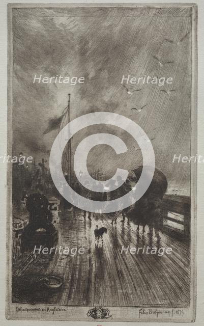 Landing in England, 1879. Creator: Félix Hilaire Buhot (French, 1847-1898).