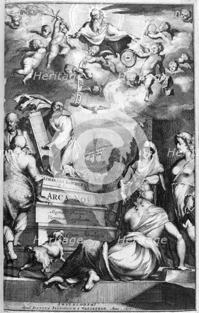 Frontispiece of Arca Noe, 1675.  Artist: Athanasius Kircher