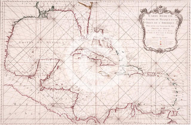 Map of the Gulf of Mexico, 1772. Creator: Jacques-Nicolas Bellin.