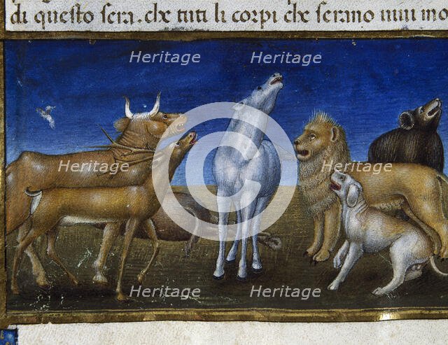 Miniature depicting The End of the World and the Universal Judgment, 1476.  Creator: Cristoforo De Predis.