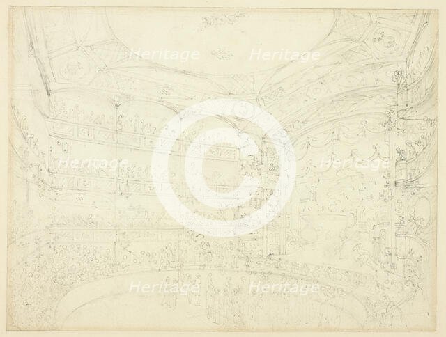Study for Royal Circus, from Microcosm of London, c. 1809. Creator: Augustus Charles Pugin.