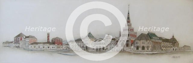 Project for the Moscow Kazanskaya railway station, 1915.