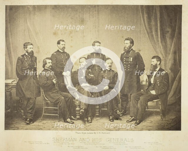 Sherman and His Generals, 1865. Creator: George N. Barnard.