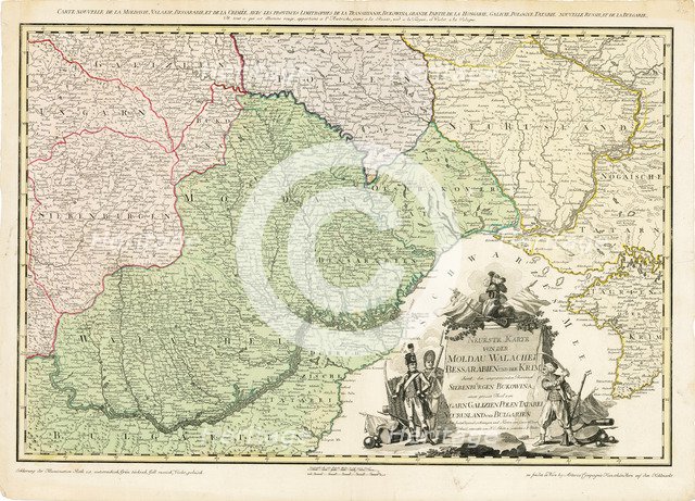 Map of Europe with the shift of borders in the course of the Russo-Turkish War (1787-1792), c. 1789.