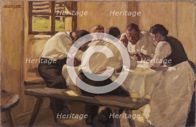 Lunch (The Soup, Version II), 1910. Artist: Egger-Lienz, Albin (1868-1926)