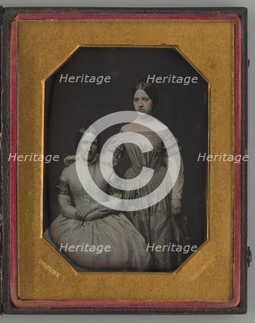 Untitled (Portrait of Seated Woman and Standing Girl), 1847. Creator: Otis H. Cooley.