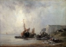 'Boats at the Normandy Shore', 1823.  Artist: Richard Parkes Bonington