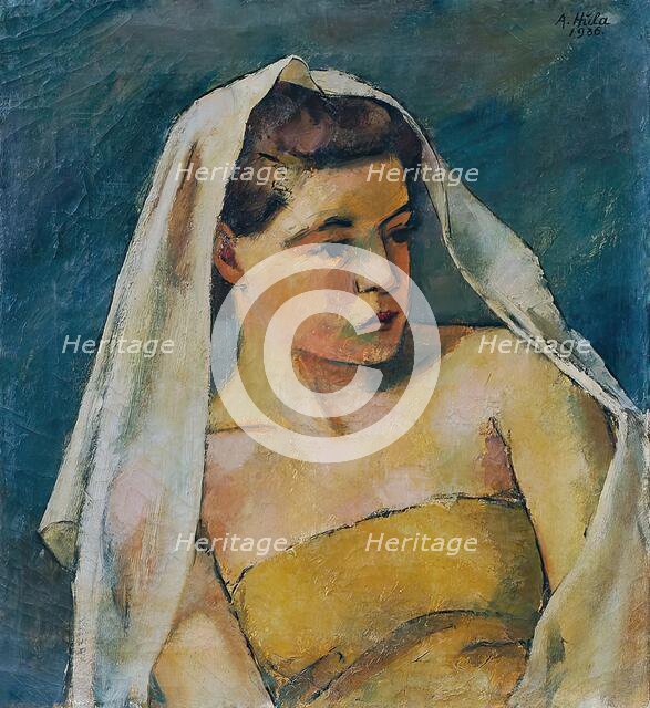 Young woman with veil, 1936. Creator: Anton Hula.
