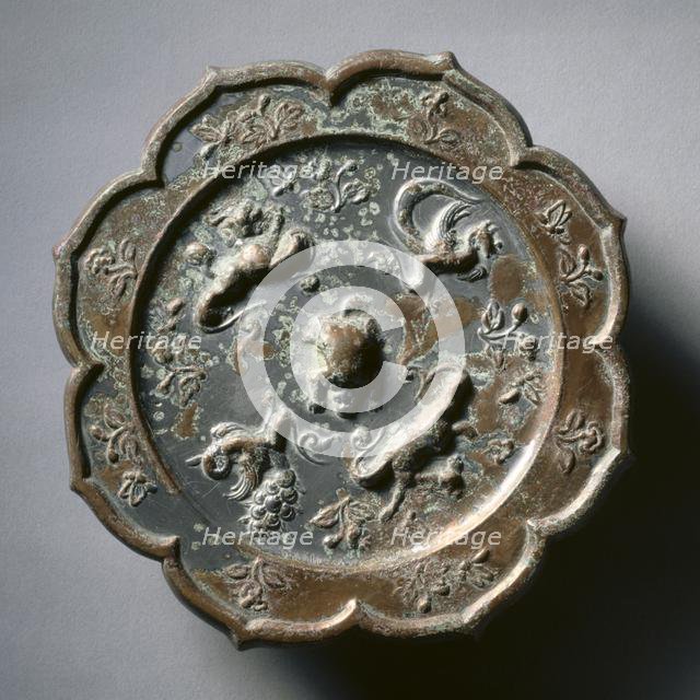 Octafoil Mirror with Crouched Animals, early 7th Century - early 10th Century . Creator: Unknown.