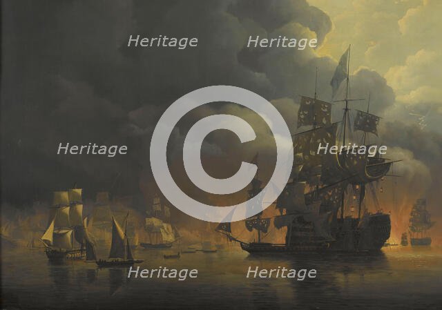 The Anglo-Dutch Fleet under Lord Exmouth and Vice Admiral Jonkheer Theodorus Frederik van Capellen p Creator: Nicolaus Baur.