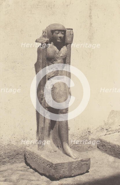 Syout (Lycopolis), Statue Appartenant au Docteaur Cuny, 1851-52, printed 1853-54. Creator: Félix Teynard.