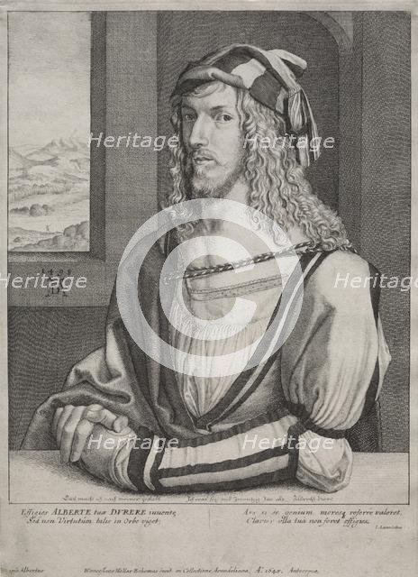 Portrait of Albrecht Dürer, at the age of 26, 1645. Creator: Wenceslaus Hollar (Bohemian, 1607-1677).