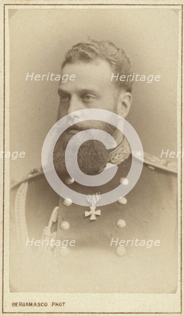 Grand Duke Aleksei Aleksandrovich, head-and-shoulders portrait, facing left, between 1870 and 1880. Creator: Unknown.