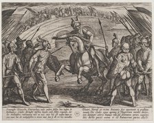 Plate 22: Civilis Separates German and Dutch Troops, from The War of the Romans Against th..., 1611. Creator: Antonio Tempesta.