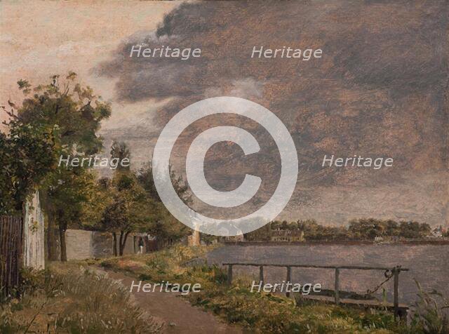 View of Dosseringen near the Suburb osterbro outside Copenhagen, Cloudy Sky, 1841-1845. Creator: Christen Kobke.