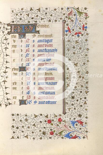 Calendar Page; Book of Hours, about 1415-1420. Creator: Unknown.