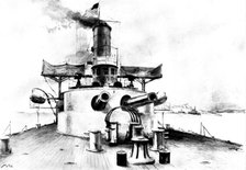 The Spanish-American War: the United States monitor "Puritan" cleared for action, 1898. Creator: Unknown.