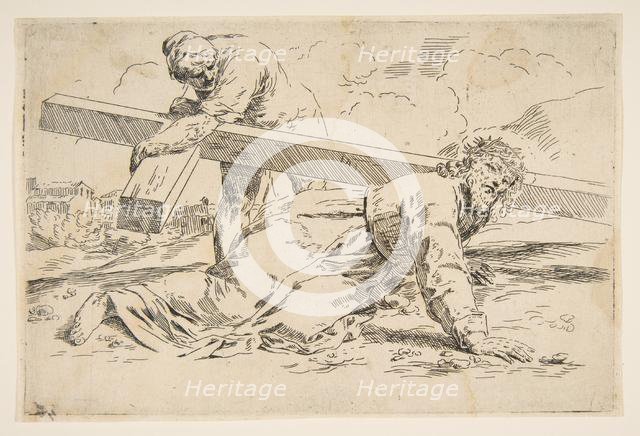 Christ bearing the cross on his back, copy after Cantarini, ca. 1637-1639 or after. Creator: Unknown.