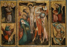 Triptych of the Crucifixion with Saints Anthony, Christopher, James and George, About 1400. Creator: Unknown.