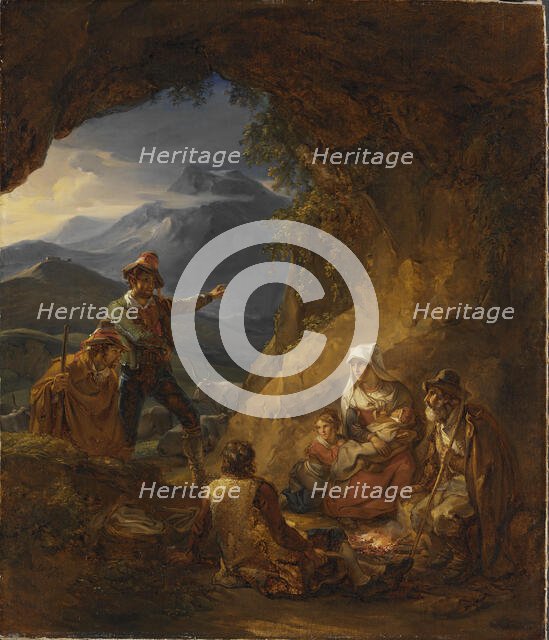 Bandits Entering a Shepherd's Dwelling, 1823. Creator: Alexander Lauréus.