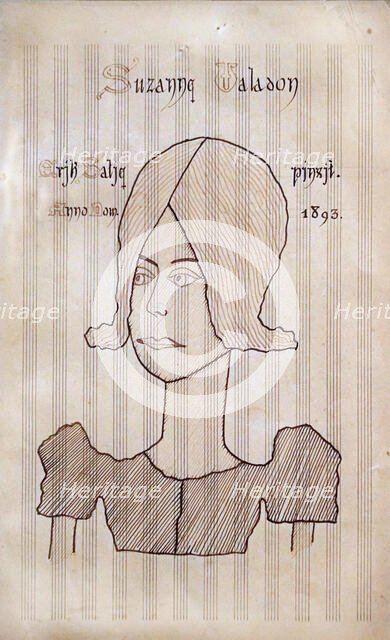 Suzanne Valadon, 1893. Creator: Satie, Erik (1866-1925).