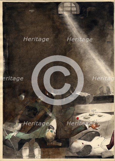 Five O’clock Tea in the Morgue, 1935. Artist: Padegs, Karlis (1911-1940)