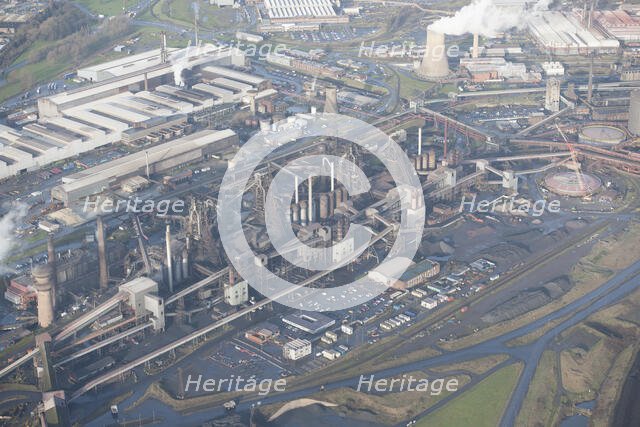 Blast furnaces at Scunthorpe Steel Works, North Lincolnshire, 2016. Creator: Dave MacLeod.