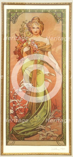 Spring (From the Series Les Saisons). Artist: Mucha, Alfons Marie (1860-1939)