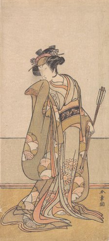 The Third Segawa Kikunojo as a Woman Walking Toward the Right, 1774 or 1775. Creator: Shunsho.