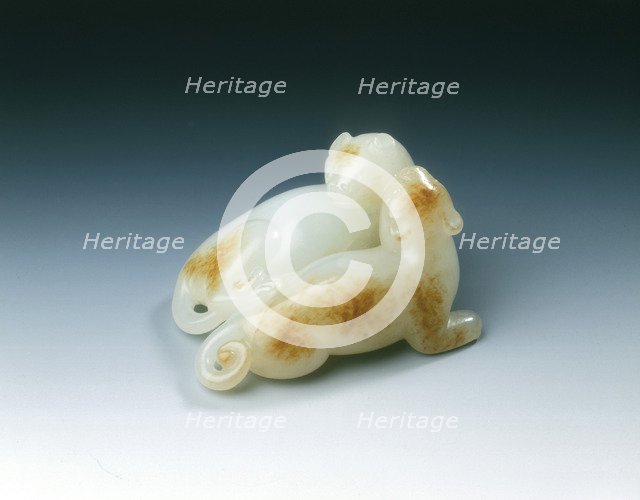 Jade group of two cats at play, Ming dynasty, China, 1368-1644. Artist: Unknown