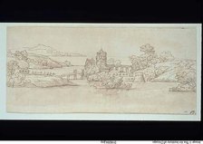 Landscape with Castle, n.d. Creators: Unknown, Giovanni Francesco Grimaldi.