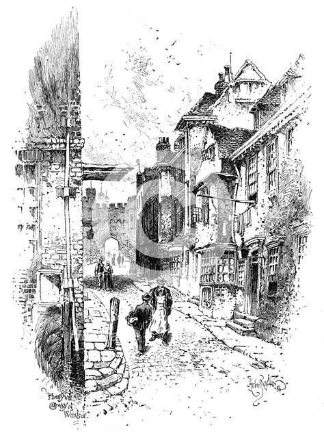 Henry VIII's gateway, Windsor Castle, c1888.Artist: Herbert Arthur