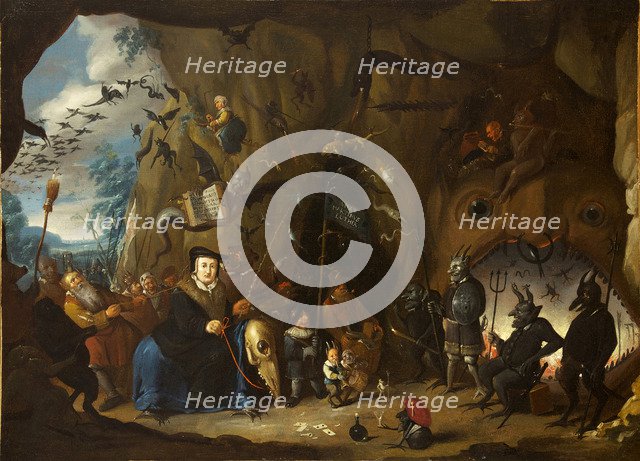 Luther in Hell. Artist: Heemskerk, Egbert van, the Younger (1676-1744)