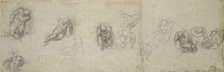 Studies of a sleeping Apostle and other Figures, 16th century. Artist: Michelangelo Buonarroti.