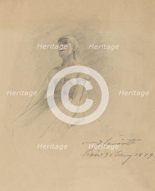 Seated Young Woman [recto], 1889. Creator: Lovis Corinth.