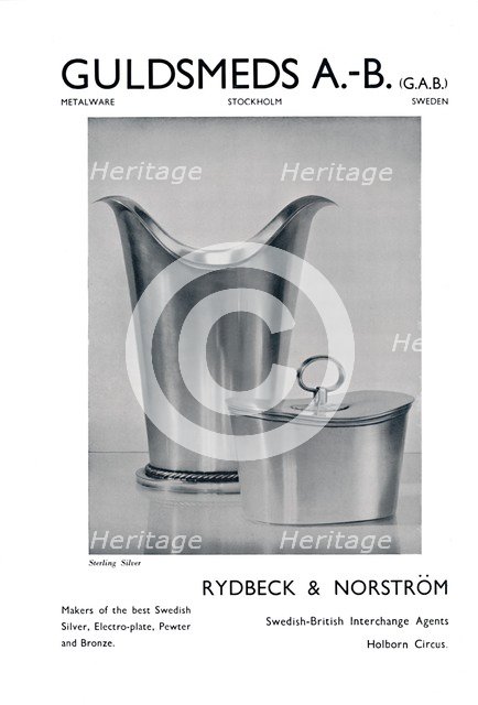 'Guldsmeds A.-B. (G.A.B.) - Sterling Silver - Rydbeck & Norström.', 1939. Artist: Unknown.