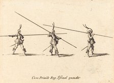 Drill with Tilted Pikes, 1634/1635. Creator: Jacques Callot.