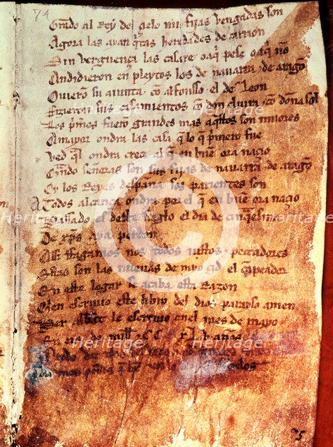 El Cantar del Mio Cid (The Song of the Cid). Manuscript. Fol. Per Abbat, 1307.